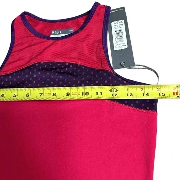 LIJA cami tank top activewear, racer back.Sleeveless , colorful ,sheer shoulder - Picture 3 of 15